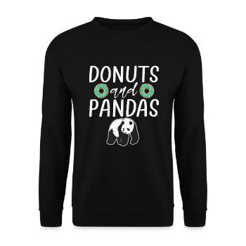 Panda Geschenke Panda Liebhaber - Unisex Pullover - Schwarz - Vorne - Alina (178cm) & Michal (187cm)