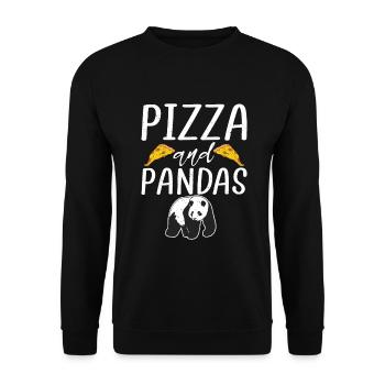 Panda Geschenke Panda Liebhaber - Unisex Pullover - Schwarz - Vorne - Alina (178cm) & Michal (187cm)