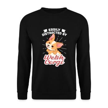 Corgi gallois - Sweat-shirt Unisexe - noir - Devant - Alina (178cm) & Michal (187cm)