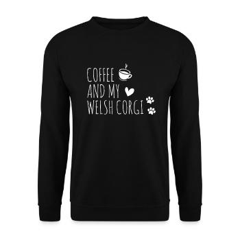 Corgi gallois - Sweat-shirt Unisexe - noir - Devant - Alina (178cm) & Michal (187cm)