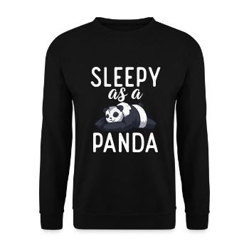 Panda Geschenke Panda Liebhaber - Unisex Pullover - Schwarz - Vorne - Alina (178cm) & Michal (187cm)