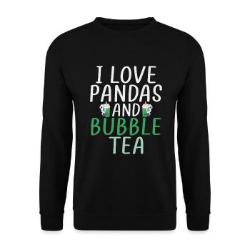 Panda Cadeaux Panda Lover - Sweat-shirt Unisexe - noir - Devant - Alina (178cm) & Michal (187cm)