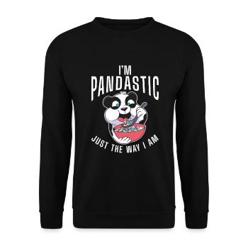 Panda Gifts Panda Lover - Unisex Sweatshirt - black - Front - Alina (178cm) & Michal (187cm)