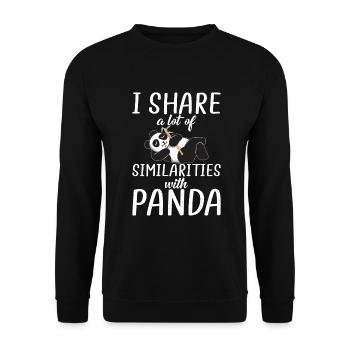 Panda Gifts Panda Lover - Unisex Sweatshirt - black - Front - Alina (178cm) & Michal (187cm)