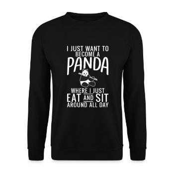 Panda Geschenke Panda Liebhaber - Unisex Pullover - Schwarz - Vorne - Alina (178cm) & Michal (187cm)