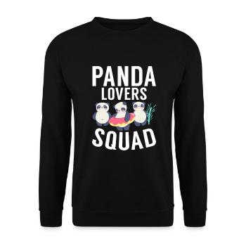 Panda Geschenke Panda Liebhaber - Unisex Pullover - Schwarz - Vorne - Alina (178cm) & Michal (187cm)