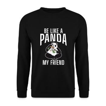 Panda Gifts Panda Lover - Unisex Sweatshirt - black - Front - Alina (178cm) & Michal (187cm)