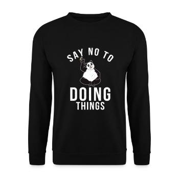 Panda Geschenke Panda Liebhaber - Unisex Pullover - Schwarz - Vorne - Alina (178cm) & Michal (187cm)