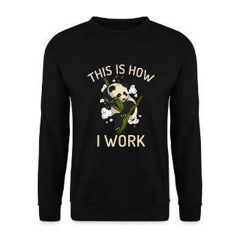 Panda Geschenke Panda Liebhaber - Unisex Pullover - Schwarz - Vorne - Alina (178cm) & Michal (187cm)