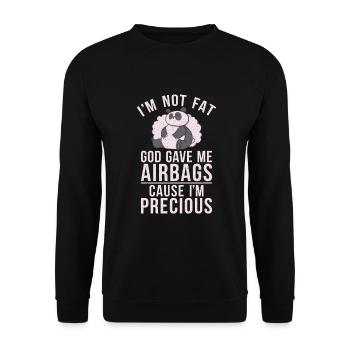 Panda Geschenke Panda Liebhaber - Unisex Pullover - Schwarz - Vorne - Alina (178cm) & Michal (187cm)