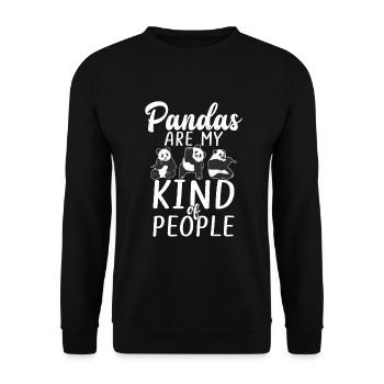 Panda Gifts Panda Lover - Unisex Sweatshirt - black - Front - Alina (178cm) & Michal (187cm)