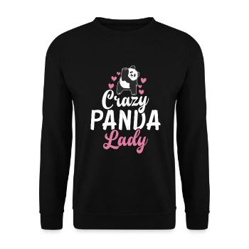 Panda Geschenke Panda Liebhaber - Unisex Pullover - Schwarz - Vorne - Alina (178cm) & Michal (187cm)
