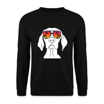 Weimaraner - Unisex Pullover - Schwarz - Vorne - Alina (178cm) & Michal (187cm)