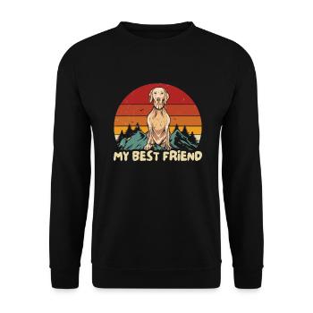 Weimaraner - Unisex Pullover - Schwarz - Vorne - Alina (178cm) & Michal (187cm)