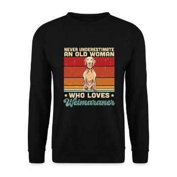 Weimaraner - Sweat-shirt Unisexe - noir - Devant - Alina (178cm) & Michal (187cm)