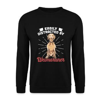 Weimaraner - Unisex Pullover - Schwarz - Vorne - Alina (178cm) & Michal (187cm)