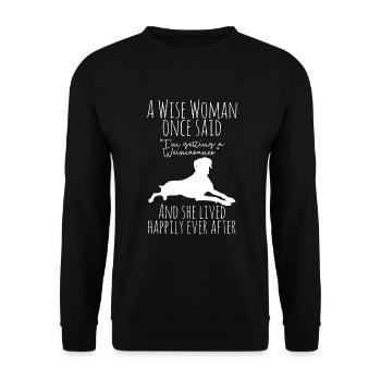 Weimaraner - Unisex Pullover - Schwarz - Vorne - Alina (178cm) & Michal (187cm)