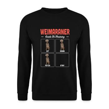 Weimaraner - Unisex Pullover - Schwarz - Vorne - Alina (178cm) & Michal (187cm)