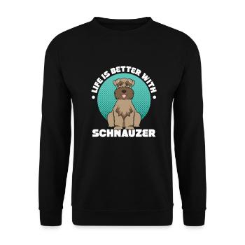 Zwergschnauzer - Unisex Pullover - Schwarz - Vorne - Alina (178cm) & Michal (187cm)