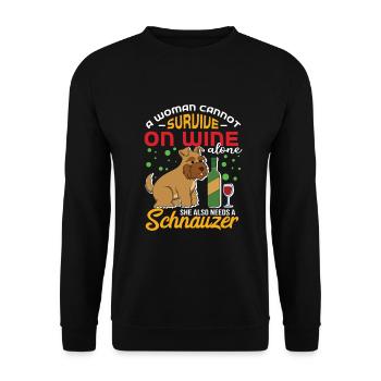 Zwergschnauzer - Unisex Pullover - Schwarz - Vorne - Alina (178cm) & Michal (187cm)
