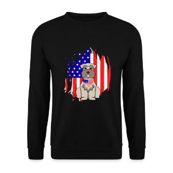 Zwergschnauzer - Unisex Pullover - Schwarz - Vorne - Alina (178cm) & Michal (187cm)