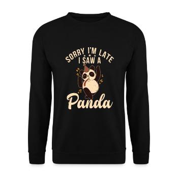 Panda Geschenke Panda Liebhaber - Unisex Pullover - Schwarz - Vorne - Alina (178cm) & Michal (187cm)