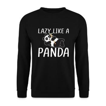 Panda Geschenke Panda Liebhaber - Unisex Pullover - Schwarz - Vorne - Alina (178cm) & Michal (187cm)
