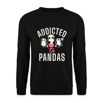 Panda Cadeaux Panda Lover - Sweat-shirt Unisexe - noir - Devant - Alina (178cm) & Michal (187cm)