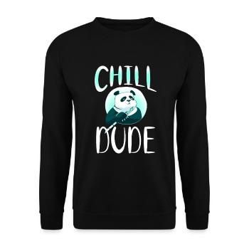 Panda Geschenke Panda Liebhaber - Unisex Pullover - Schwarz - Vorne - Alina (178cm) & Michal (187cm)