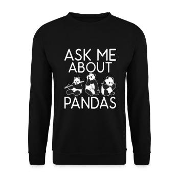 Panda Geschenke Panda Liebhaber - Unisex Pullover - Schwarz - Vorne - Alina (178cm) & Michal (187cm)