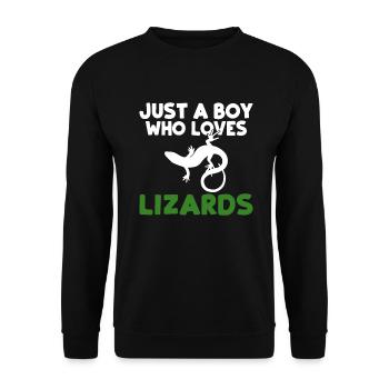 Eidechsenliebhaber Eidechse Geschenk Eidechse Besitzer - Unisex Pullover - Schwarz - Vorne - Alina (178cm) & Michal (187cm)