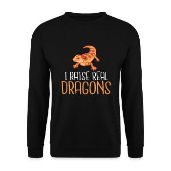 Eidechsenliebhaber Eidechse Geschenk Eidechse Besitzer - Unisex Pullover - Schwarz - Vorne - Alina (178cm) & Michal (187cm)