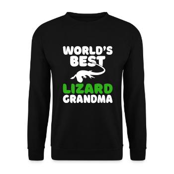 Eidechsenliebhaber Eidechse Geschenk Eidechse Besitzer - Unisex Pullover - Schwarz - Vorne - Alina (178cm) & Michal (187cm)