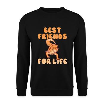 Eidechsenliebhaber Eidechse Geschenk Eidechse Besitzer - Unisex Pullover - Schwarz - Vorne - Alina (178cm) & Michal (187cm)