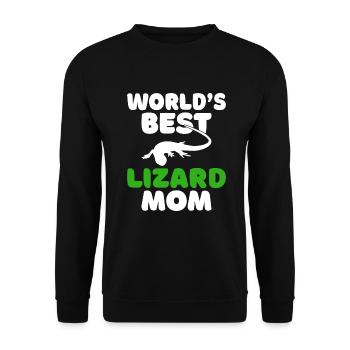 Eidechsenliebhaber Eidechse Geschenk Eidechse Besitzer - Unisex Pullover - Schwarz - Vorne - Alina (178cm) & Michal (187cm)