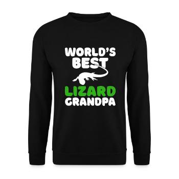 Lizard Lover Lizard Gift Lizard Owner - Unisex Sweatshirt - black - Front - Alina (178cm) & Michal (187cm)