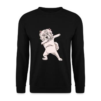 West Highland Terrier - Unisex Sweatshirt - black - Front - Alina (178cm) & Michal (187cm)