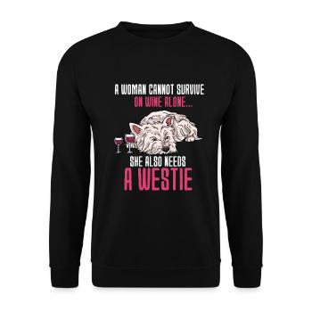 West Highland Terrier - Unisex Sweatshirt - black - Front - Alina (178cm) & Michal (187cm)