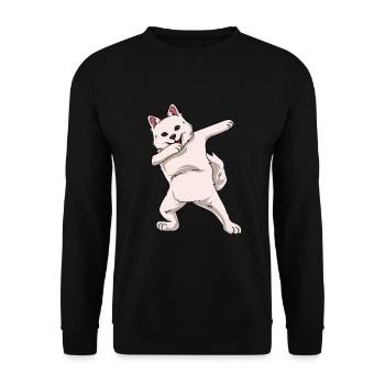 American Eskimo - Unisex Sweatshirt - black - Front - Alina (178cm) & Michal (187cm)