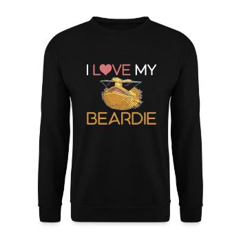 Eidechsenliebhaber Eidechse Geschenk Eidechse Besitzer - Unisex Pullover - Schwarz - Vorne - Alina (178cm) & Michal (187cm)