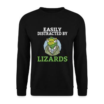 Eidechsenliebhaber Eidechse Geschenk Eidechse Besitzer - Unisex Pullover - Schwarz - Vorne - Alina (178cm) & Michal (187cm)