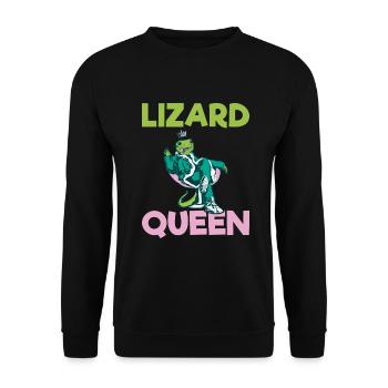 Eidechsenliebhaber Eidechse Geschenk Eidechse Besitzer - Unisex Pullover - Schwarz - Vorne - Alina (178cm) & Michal (187cm)