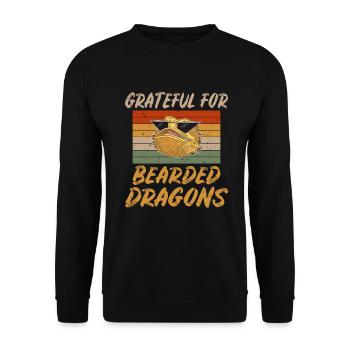 Eidechsenliebhaber Eidechse Geschenk Eidechse Besitzer - Unisex Pullover - Schwarz - Vorne - Alina (178cm) & Michal (187cm)
