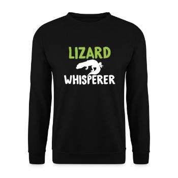 Eidechsenliebhaber Eidechse Geschenk Eidechse Besitzer - Unisex Pullover - Schwarz - Vorne - Alina (178cm) & Michal (187cm)