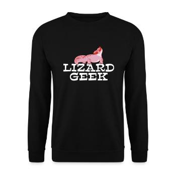 Eidechsenliebhaber Eidechse Geschenk Eidechse Besitzer - Unisex Pullover - Schwarz - Vorne - Alina (178cm) & Michal (187cm)