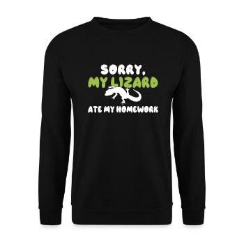Eidechsenliebhaber Eidechse Geschenk Eidechse Besitzer - Unisex Pullover - Schwarz - Vorne - Alina (178cm) & Michal (187cm)