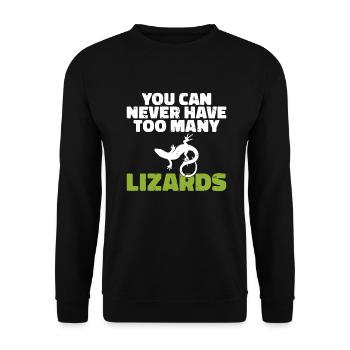 Eidechsenliebhaber Eidechse Geschenk Eidechse Besitzer - Unisex Pullover - Schwarz - Vorne - Alina (178cm) & Michal (187cm)