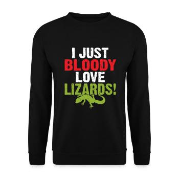 Lizard Lover Lizard Gift Lizard Owner - Unisex Sweatshirt - black - Front - Alina (178cm) & Michal (187cm)