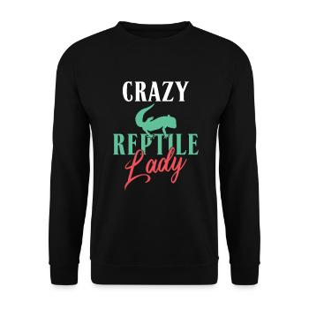 Eidechsenliebhaber Eidechse Geschenk Eidechse Besitzer - Unisex Pullover - Schwarz - Vorne - Alina (178cm) & Michal (187cm)