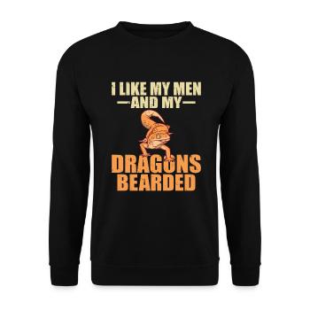 Eidechsenliebhaber Eidechse Geschenk Eidechse Besitzer - Unisex Pullover - Schwarz - Vorne - Alina (178cm) & Michal (187cm)